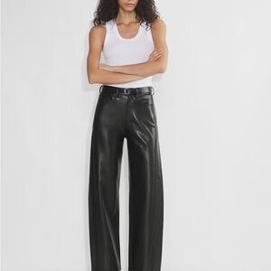 Denim Forum “The Farrah Hi-rise wide leg leather pants” size 23